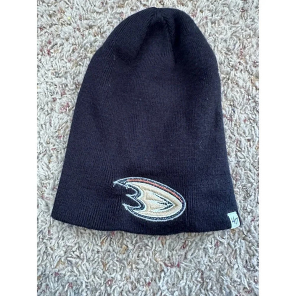 47 Brand‎ NHL Knit Anaheim Ducks Cuffed Beanie, black beanie, anaheim ducks